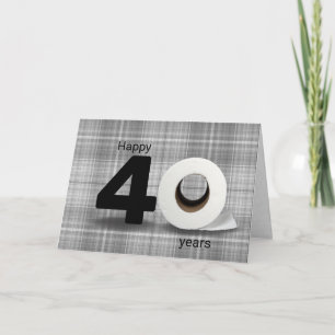 40th birthday toilet paper roll on plaid card