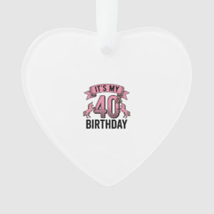 40th Birthday Unicorn Vintage Engraving Design_1 Ornament