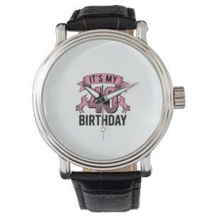 40th Birthday Unicorn Vintage Engraving Design_1 Watch