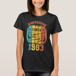40th Birthday Vintage 1983 Retro 40 Years old Guit T-Shirt
