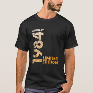 40th Birthday Vintage 1984 January 40 Year Men Wom T-Shirt