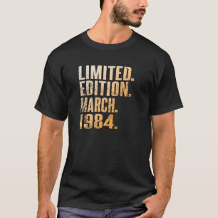 40th Birthday Vintage 1984 March 40 Year Men Women T-Shirt