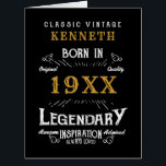 40th Birthday Vintage Black Gold Add Name Year<br><div class="desc">For those celebrating their 40th birthday we have the ideal birthday party card with a vintage feel. The black background with a white and gold vintage typography design is simple and yet elegant with a retro feel. Easily customise the text of this birthday gift using the template provided. See in...</div>
