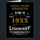 40th Birthday Vintage Black Gold Add Name Year<br><div class="desc">For those celebrating their 40th birthday we have the ideal birthday party card with a vintage feel. The black background with a white and gold vintage typography design is simple and yet elegant with a retro feel. Easily customise the text of this birthday gift using the template provided. See in...</div>