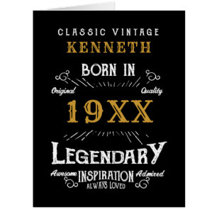 40th Birthday Vintage Black Gold Add Name Year