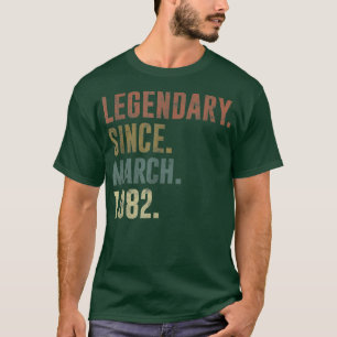 40th Birthday Vintage Legendary Since March 1982 T-Shirt