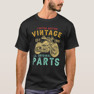 40Th Birthday Vintage Motorcycle Awesome Since 198 T-Shirt