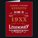 40th Birthday Vintage Red Gold Add Name Year<br><div class="desc">For those celebrating their 40th birthday we have the ideal birthday party card with a vintage feel. The red background with a white and gold vintage typography design is simple and yet elegant with a retro feel. Easily customise the text of this birthday gift using the template provided. See in...</div>
