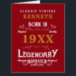 40th Birthday Vintage Red Gold Add Name Year<br><div class="desc">For those celebrating their 40th birthday we have the ideal birthday party card with a vintage feel. The red background with a white and gold vintage typography design is simple and yet elegant with a retro feel. Easily customise the text of this birthday gift using the template provided. See in...</div>