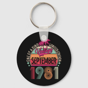 40th Birthday Vintage Sep 1981 40 Years Old Key Ring