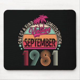 40th Birthday Vintage Sep 1981 40 Years Old Mouse Pad