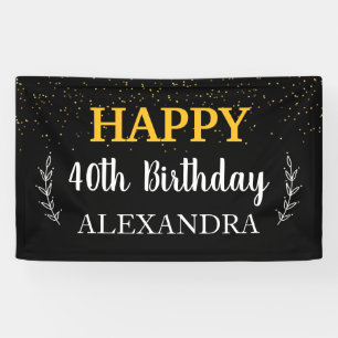 40th Birthday Vinyl Banner, 3' x 5' Banner