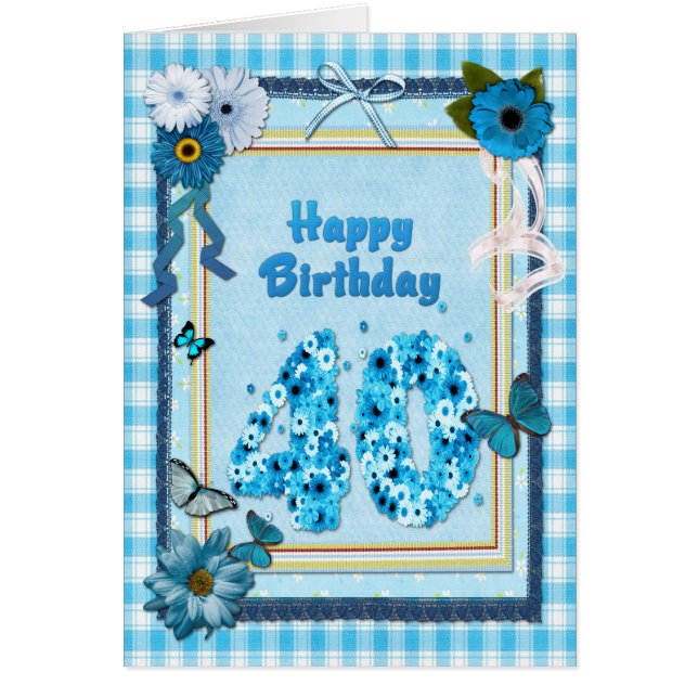 40th Birthday with a scrapbook effect (Front)