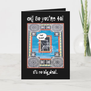 40th Birthday with Skeleton Riding a Horse - FUNNY Card