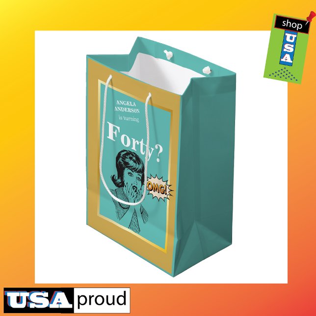 40th Birthday 🎁 Woman's Funny Medium Gift Bag (Creator Uploaded)