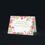 40th Birthday Wonderful Granddaughter Watercolor Card<br><div class="desc">Mixed flowers form a frame around the 40th birthday message for your granddaughter. Perfect card to let her know you thank God for her.</div>
