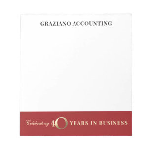 40th Business Anniversary Company Notepad