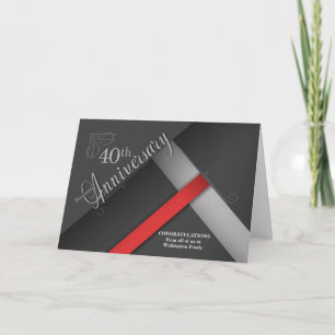 40th Business Anniversary Grayscale Congratulation Card