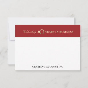 40th Business Anniversary Thank You Card