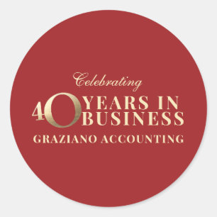 40th Business Anniversary Thank You Sticker