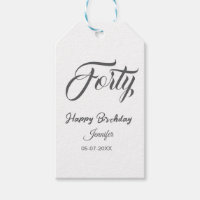 40th forty letterbirthday add name date year gray