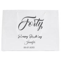 40th forty letterbirthday add name date year gray