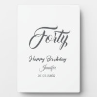 40th forty letterbirthday add name date year gray