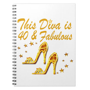 40TH GOLD SHOES SPIRAL NOTEBOOK