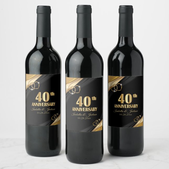40th Golden Anniversary  Wine Label (Bottles)
