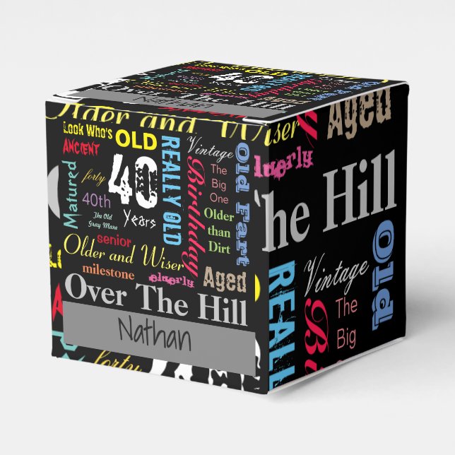 40th Happy Birthday in a Graffiti Style Favour Box (Front Side)