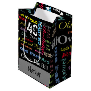 40th Happy Birthday Milestone Medium Gift Bag