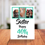40th happy birthday sister photo collage Card<br><div class="desc">🌶️ Put a smile on a face with this awesome 40th birthday sister photo collage card. - Simply click to personalise this design 🔥 My promises - This design is unique and is designed with you in mind 🙏 Thank you for supporting my small business - If you would like...</div>