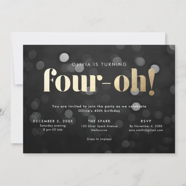 40th Invitation Four-oh (Front)