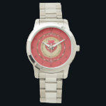 40th or 15th Ruby Anniversary Wall Clock Watch<br><div class="desc">So,  it's their 40th or 15th ruby,  wedding  anniversary and you'd like to honour it with a gorgeous e-watch? Then perhaps my ornate emblem with ornate graphics will be just the thing!</div>