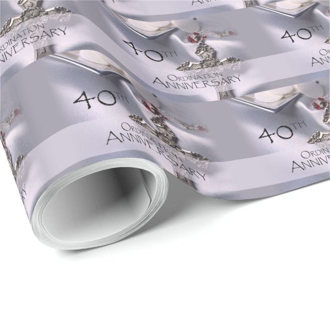 40th Ordination Anniversary Congratulations, Hosts Wrapping Paper (Roll Corner)