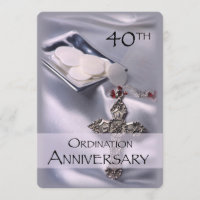 40th Ordination Anniversary Invitation Cross Host