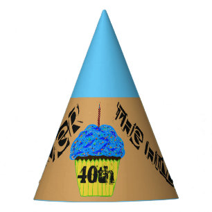 40th Over the Hill Cupcake Balloons Party Hats