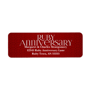40th Ruby Anniversary Avery Label