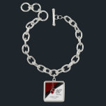 40th Ruby Anniversary Keepsake Design Charm Bracelet<br><div class="desc">40th, 52nd or 80th Ruby Anniversary Design Charm Keepsake. ⭐This Product is 100% Customisable. Graphics and / or text can be added, deleted, moved, resized, changed around, rotated, etc... 99% of my designs in my store are done in layers. This makes it easy for you to resize and move the...</div>