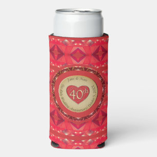 40th Ruby Anniversary  Seltzer Can Cooler