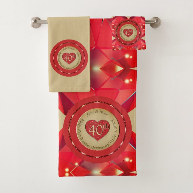 40th Ruby Anniversary Towel (Insitu)