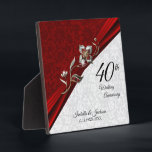 40th Ruby Floral Wedding Anniversary  Plaque<br><div class="desc">40th Ruby Floral Wedding Anniversary Design ready for you to personalise. This design works well for other occasions such as a birthday, years of service, graduation, or just adding a quote... make it yours. If needed, you can remove the text and start fresh adding whatever text and font you like....</div>