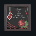 40th Ruby Red Rose Anniversary Gift Box<br><div class="desc">40th Ruby Red Rose Anniversary Design Keepsake Gift Box. Also works well for other events or occasions by simply changing the text. ✔Note: Not all template areas need changed. 📌If you need further customisation, please click the "Click to Customise further" or "Customise or Edit Design" button and use our design...</div>
