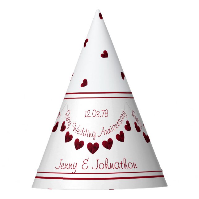 40th Ruby Wedding Anniversary hat (Front)