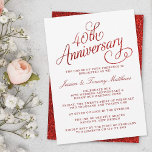 40th Ruby Wedding Anniversary Invitation<br><div class="desc">Celebrate in style with these trendy 40th wedding anniversary party invitations. The example wording is easy to personalize and matching party items can be found in the collection.</div>