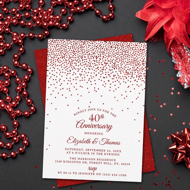 40th Ruby Wedding Anniversary Invitation (Creator Uploaded)