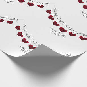 40th Ruby Wedding Anniversary personalised paper