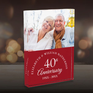 40th Ruby Wedding Anniversary Photo Block