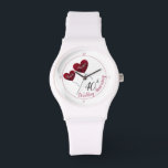 40th Ruby wedding anniversary red heart balloons Watch<br><div class="desc">White & red 40th wedding anniversary pocket watch. A lovely gift for a husband to give his wife on their ruby wedding anniversary. The design shows two red heart balloons floating in the sky and the names shown can be customised. Matching cards and gift wrap are also available in this...</div>