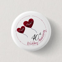 40th Ruby wedding anniversary red heart Magnet